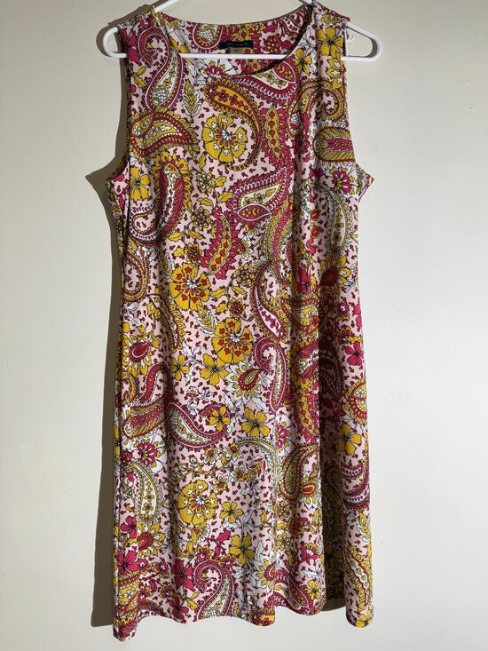 Tommy Hilfiger Dresses & Skirts - Tommy Hilfiger Pink & Yellow Paisley Floral Sleeveless Sheath Dress | Size 12